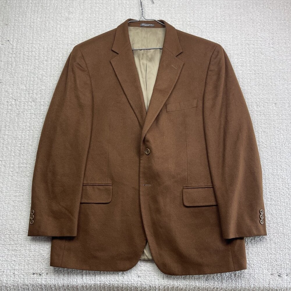 VTG Arnold Brant Pure Cashmere Sport Coat Blazer Jacket Men’s Light Brown Read*